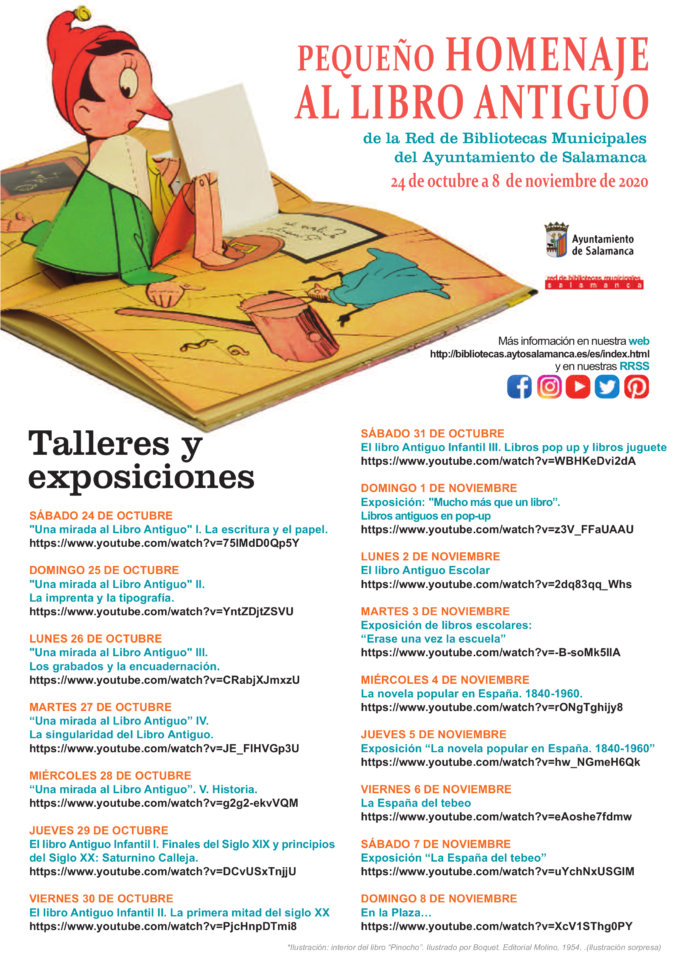Salamanca Pequeño homenaje al Libro Antiguo Octubre noviembre 2020
