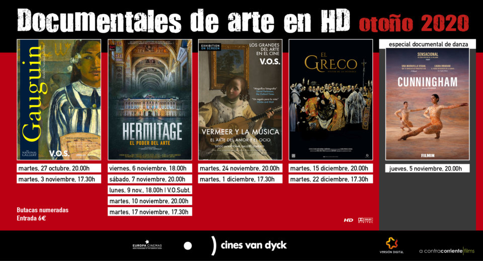 Cines Van Dyck Documentales de Arte Salamanca Otoño 2020