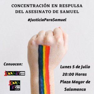Plaza Mayor Concentración en Repulsa del Asesinato de Samuel Salamanca Julio 2021