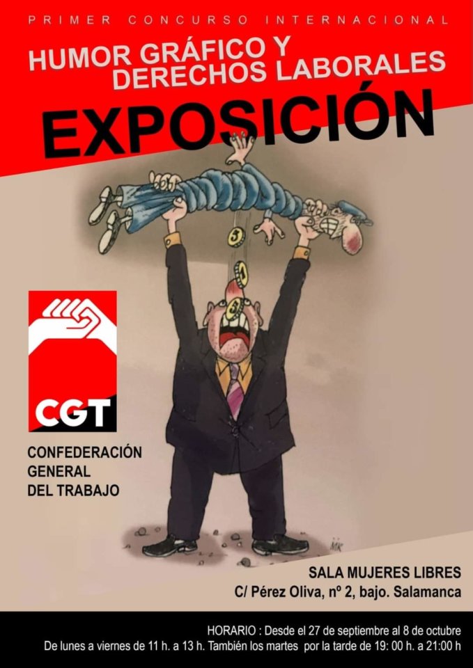 CGT I Concurso Internacional Humor Gráfico y Derechos Laborales Salamanca Septiembre octubre 2021