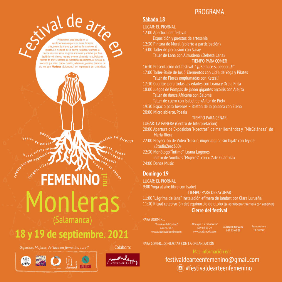 Monleras Festival de Arte en Femenino Rural Septiembre 2021