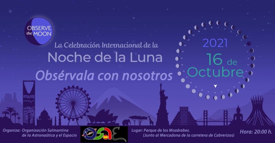Plaza de los Mozárabes Noche Internacional de Observación de la Luna OSAE Salamanca Octubre 2021