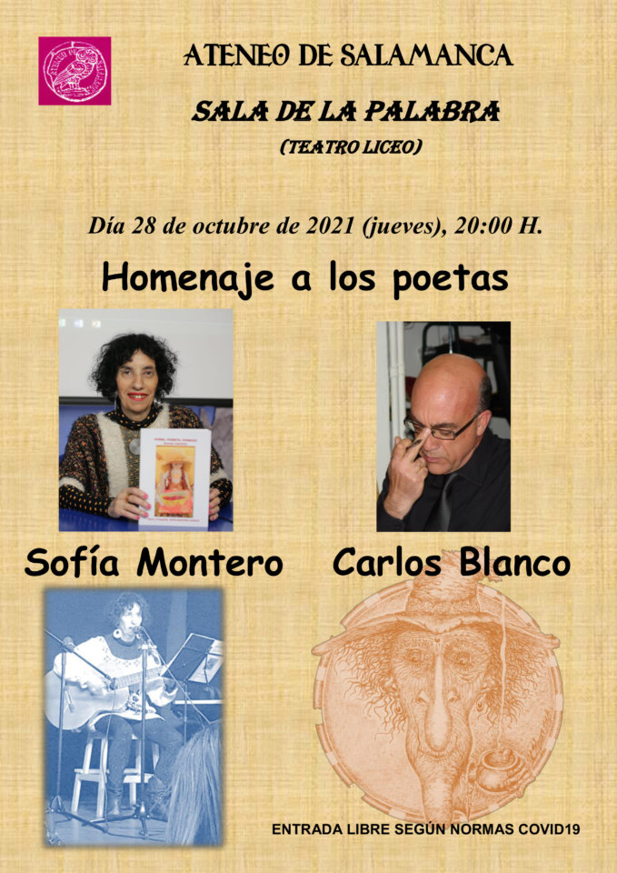 Teatro Liceo Homenaje a los poetas Sofía Montero y Carlos Blanco Ateneo de Salamanca Octubre 2021