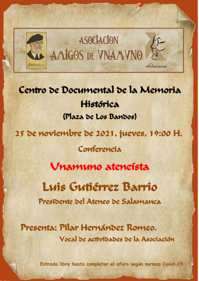 Centro Documental de la Memoria Histórica CDMH Unamuno ateneísta Salamanca Noviembre 2021