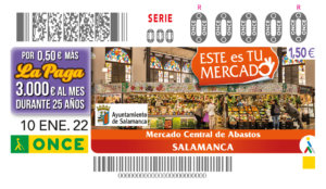 El Mercado Central de Abastos de Salamanca aparece en el cupón de la ONCE