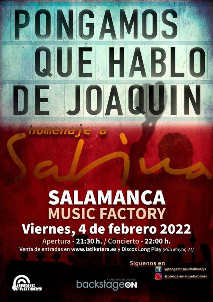 Music Factory Pongamos que hablo de Joaquín Salamanca Febrero 2022
