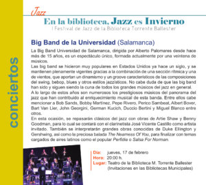 Torrente Ballester Big Band de la Universidad de Salamanca Febrero 2022