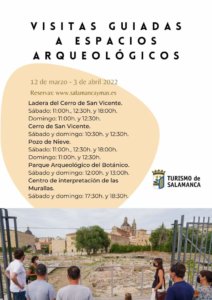 Salamanca Visitas Guiadas a Espacios Arqueológicos Marzo abril 2022