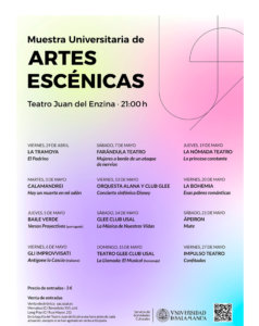 Aula Teatro Juan del Enzina Muestra Universitaria de Artes Escénicas Salamanca Abril mayo 2022