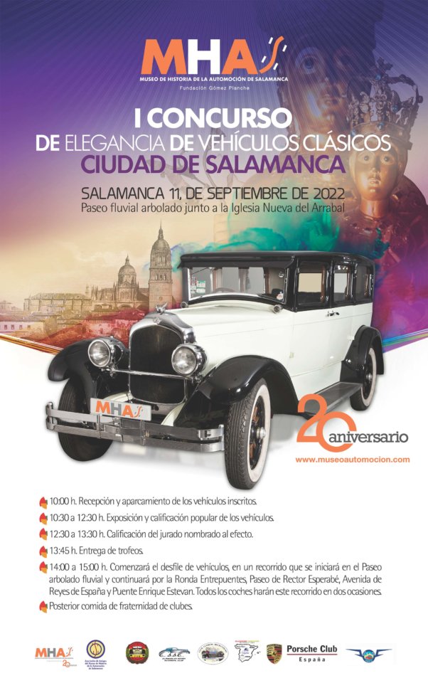 Ferias y Fiestas 2022 I Concurso de Elegancia de Vehículos Clásicos Ciudad de Salamanca Septiembre