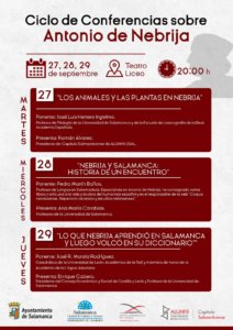 Teatro Liceo Ciclo de Conferencias sobre Antonio de Nebrija Salamanca Septiembre 2022
