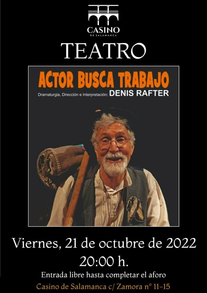 Casino de Salamanca Actor busca trabajo Octubre 2022