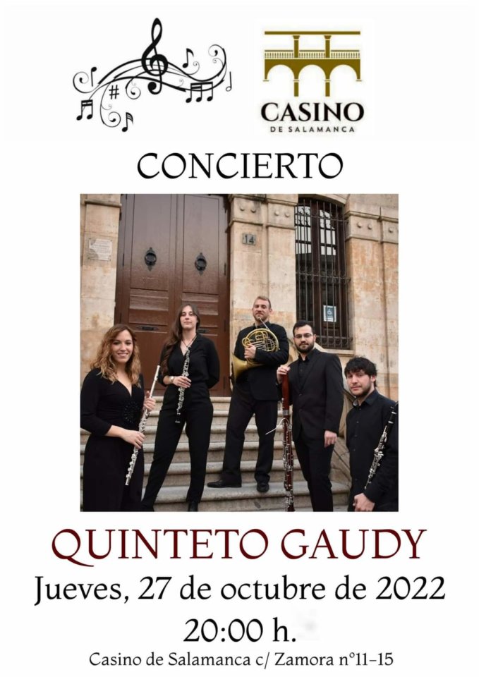 Casino de Salamanca Quinteto Gaudy Octubre 2022