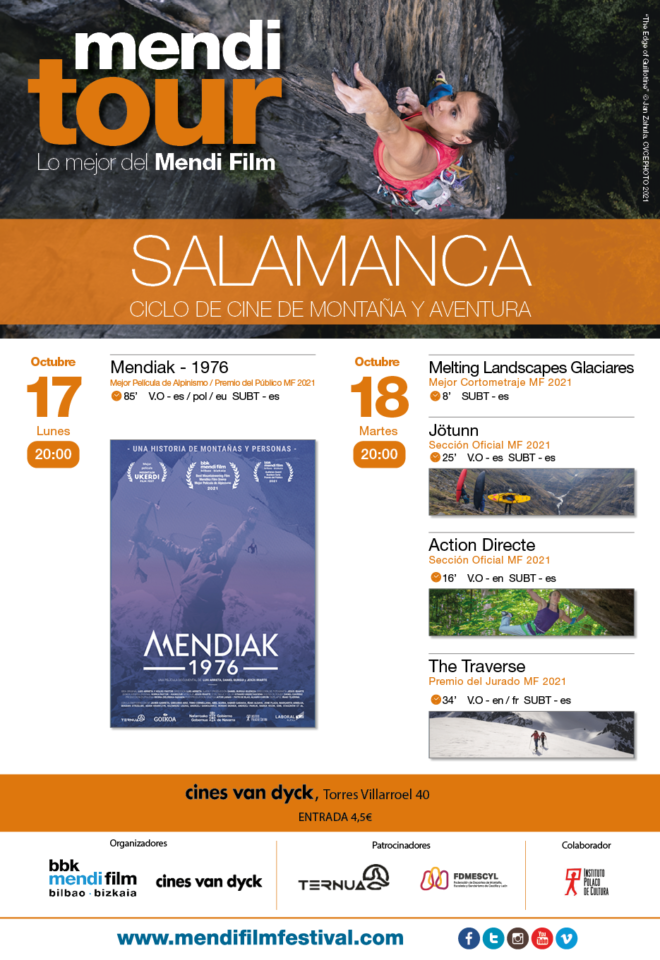 Cines Van Dyck Ciclo de Cine de Montaña y Aventura Mendi Tour Salamanca Octubre 2022