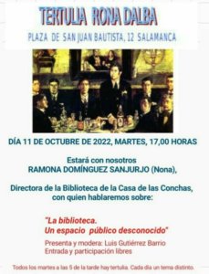 Tertulia Rona Dalba Ramona Domínguez Sanjurjo Salamanca Octubre 2022