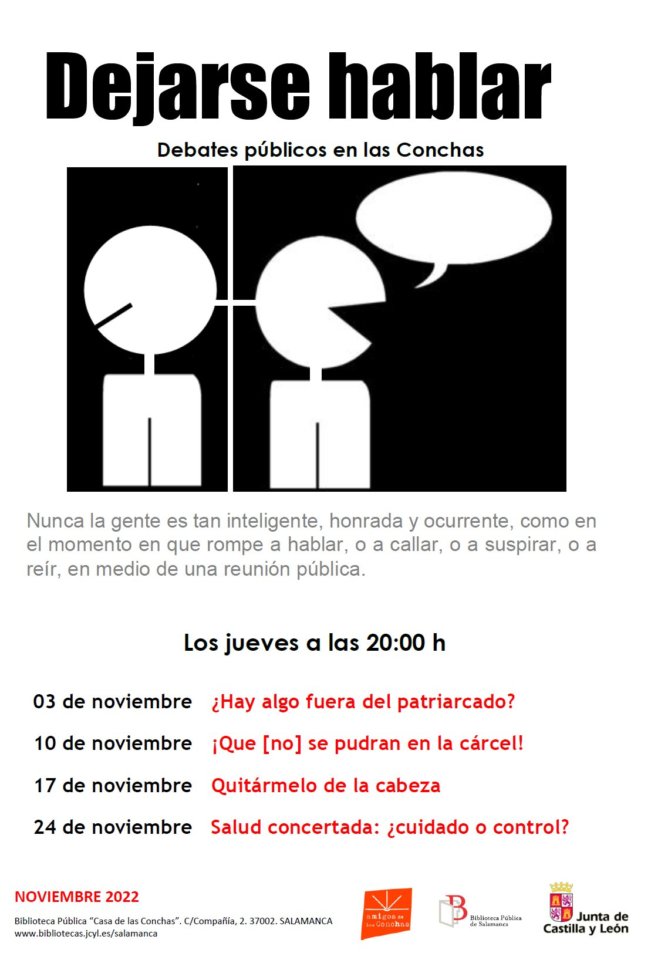 Casa de las Conchas Dejarse hablar: Debates públicos en las Conchas Salamanca Noviembre 2022