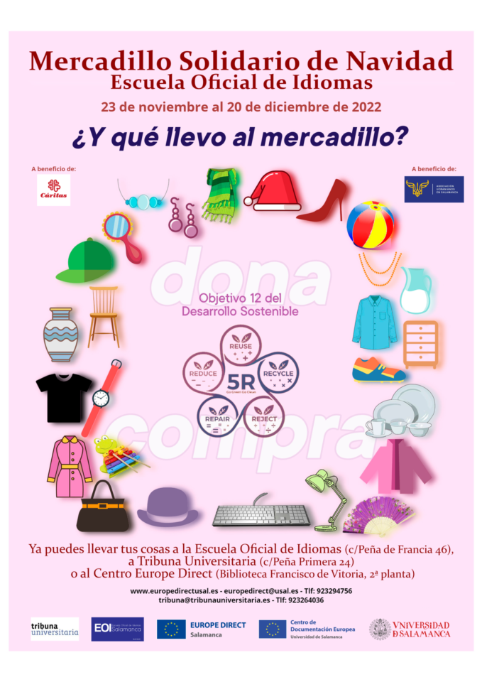Escuela Oficial de Idiomas Mercadillo Solidario Europeo de Navidad Salamanca Noviembre diciembre 2022