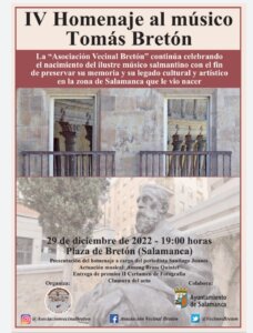 Plaza de Bretón IV Homenaje al músico Tomás Bretón Salamanca Diciembre 2022