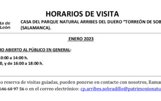 Horarios de enero y febrero de 2023 para el Torreón de Sobradillo
