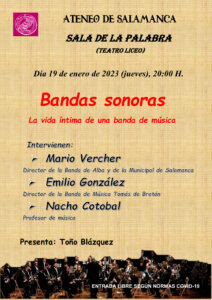 Teatro Liceo Bandas sonoras. La vida íntima de una banda de música Ateneo de Salamanca Enero 2023