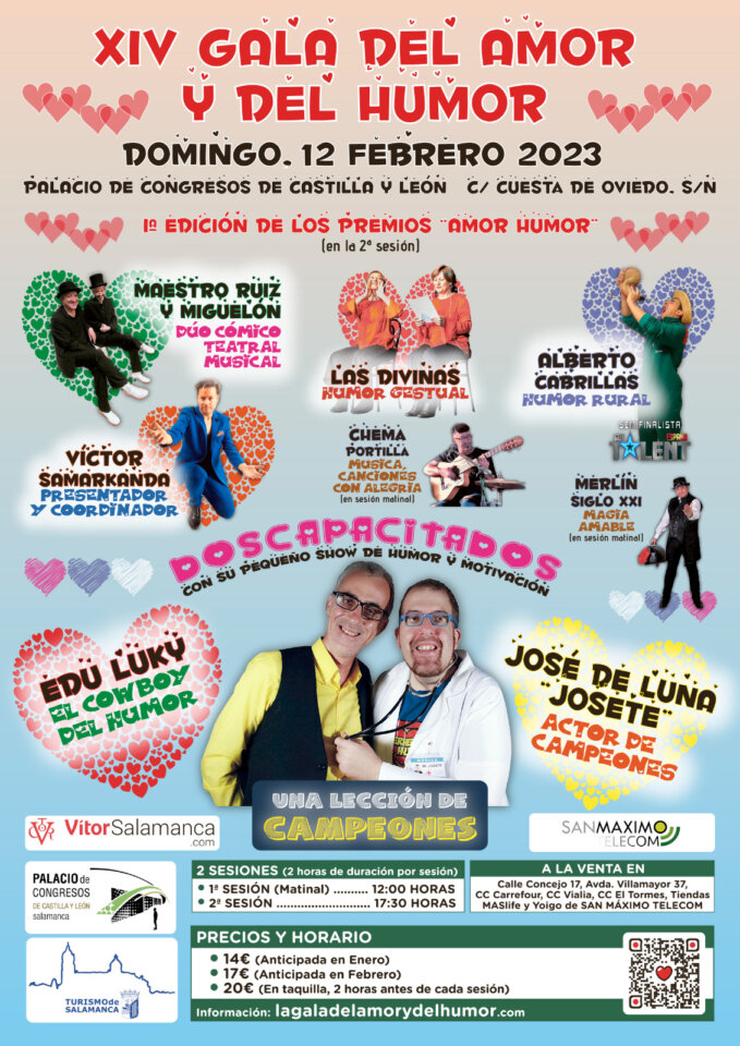 Palacio de Congresos y Exposiciones Gala del Amor y del Humor Salamanca 12 de febrero de 2023