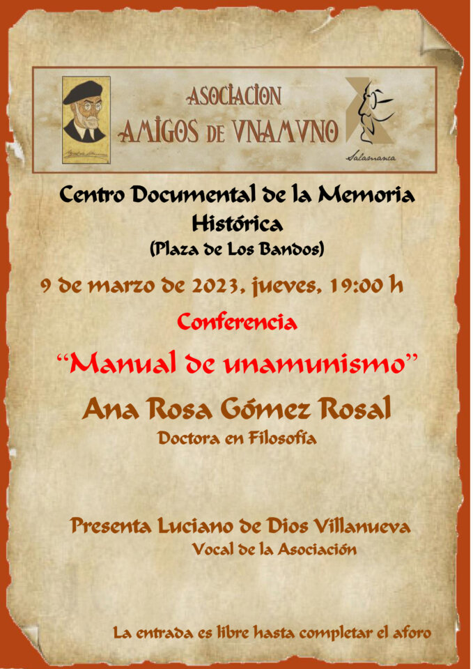 Centro Documental de la Memoria Histórica CDMH Manual de unamunismo Salamanca Marzo 2023