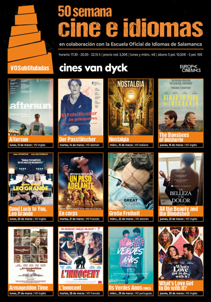 Cines Van Dyck 50 Semana Cine e idiomas Marzo 2023 Salamanca