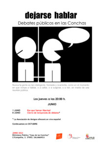Casa de las Conchas Dejarse hablar: Debates públicos en las Conchas Salamanca Junio 2023