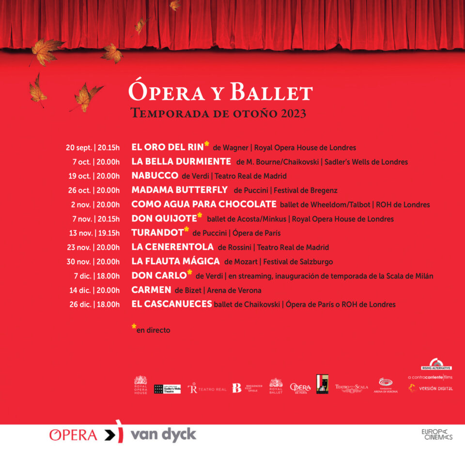 Cines Van Dyck Ópera y Ballet Salamanca Otoño 2023