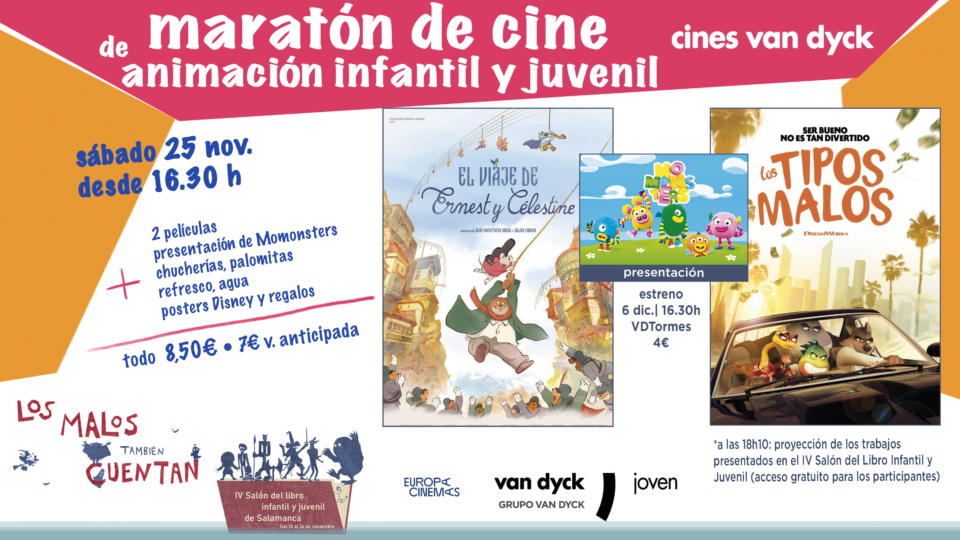 Cines Van Dyck Maratón de Cine de Animación Infantil y Juvenil Salamanca Noviembre 2023