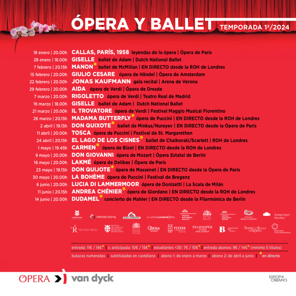 Cines Van Dyck Ópera y Ballet Salamanca 2024