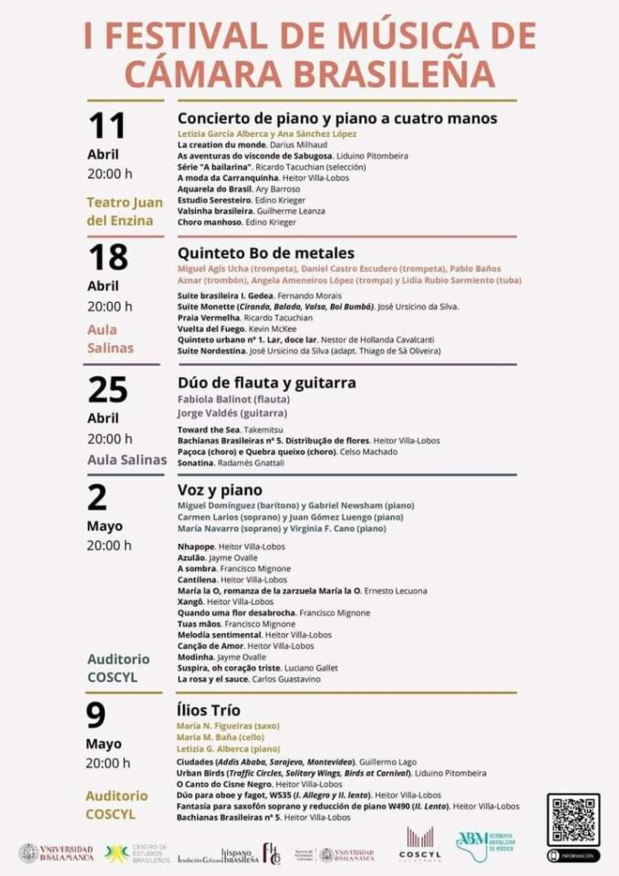 Salamanca I Festival de Música de Cámara Brasileña Abril mayo 2024