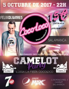 Fiesta Cocoloco Camelot Salamanca Octubre 2017