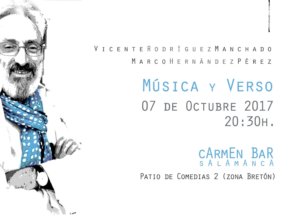 Vicente Rodríguez Manchado y Marco Hernández Pérez Música y verso Carmen Bar Salamanca Octubre 2017