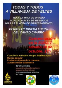 Concentración Salamanca Antinuclear Villavieja de Yeltes Octubre 2017