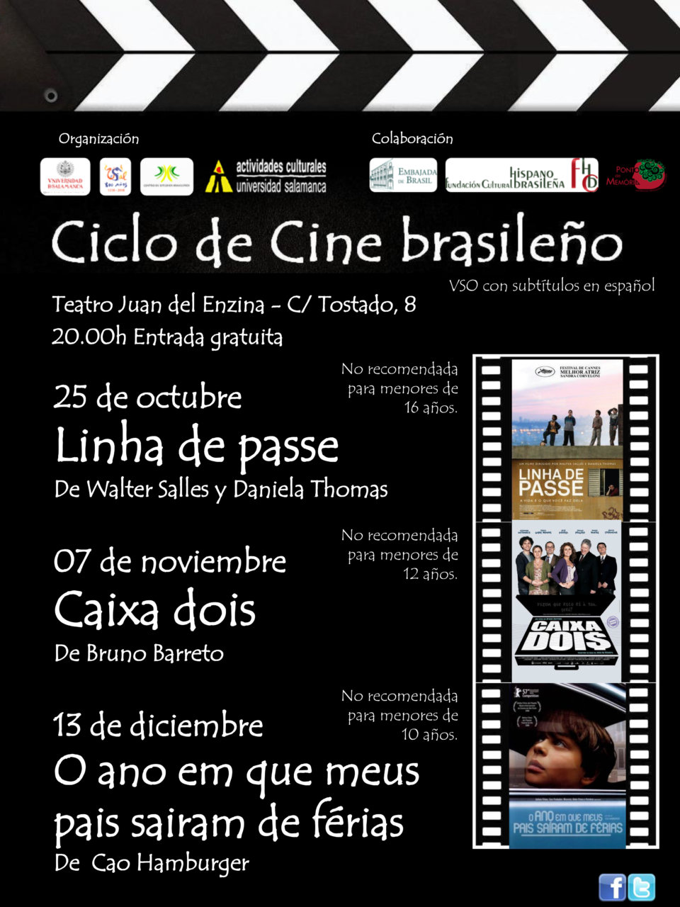 Ciclo de Cine Brasileño Centro de Estudios Brasileños Salamanca 2017
