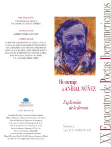 XX Encuentro de Poetas Iberoamericanos Homenaje a Aníbal Núñez Salamanca Octubre 2017