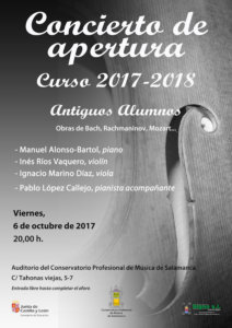 Concierto de Apertura de Curso 2017-2018 Conservatorio Profesional de Música de Salamanca Octubre 2017