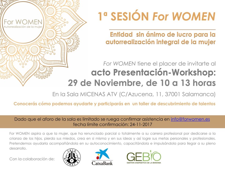 Sala Micenas Adarsa Primera Sesión For Women Salamanca Noviembre 2017
