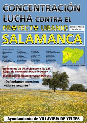 Salamanca Lucha contra el Proyecto Uranio Noviembre 2017