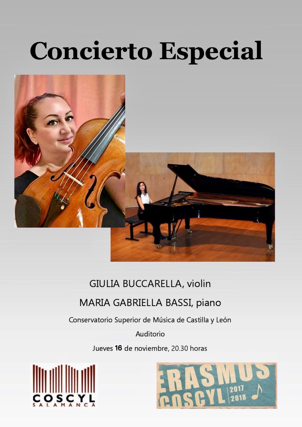 Conservatorio Superior de Música de Castilla y León Giulia Buccarella y Maria Gabriella Bassi Noviembre 2017