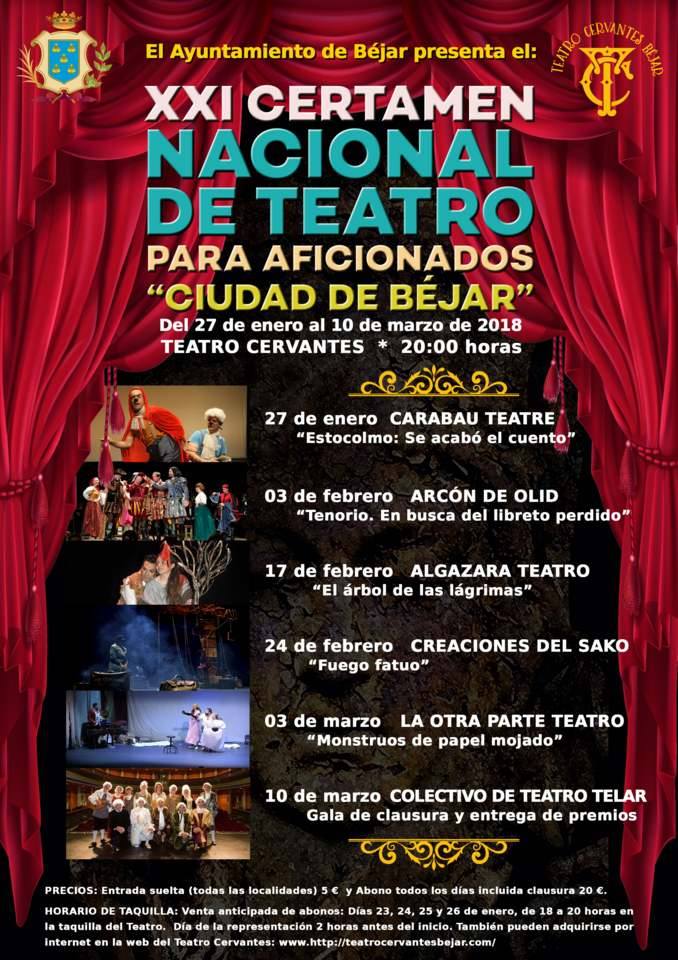 Teatro Cervantes XXI Certamen Nacional de Teatro para Aficionados Ciudad de Béjar 2018