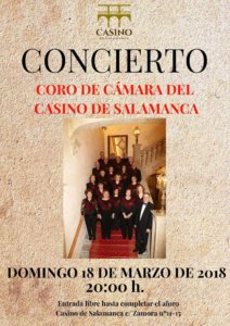 Casino de Salamanca Coro de Cámara del Casino de Salamanca Marzo 2018