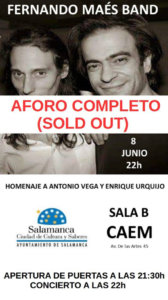 Centro de las Artes Escénicas y de la Música CAEM Fernando Maés Band Conciertos Sala B Salamanca Junio 2018