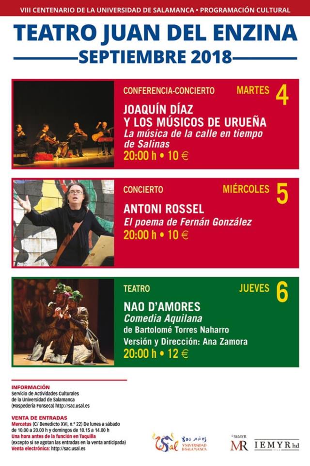 Aula Teatro Juan del Enzina La SEMYR Salamanca Septiembre 2018