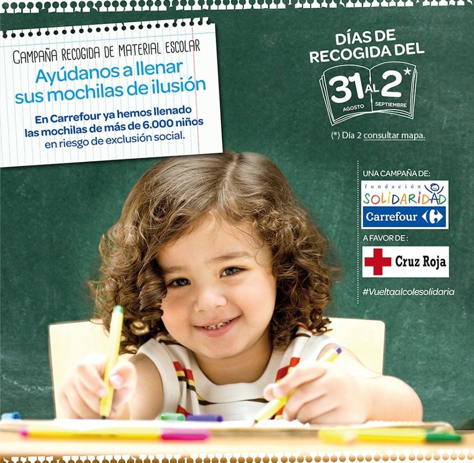 Carrefour Campaña de Recogida de Material Escolar Salamanca Agosto septiembre 2018