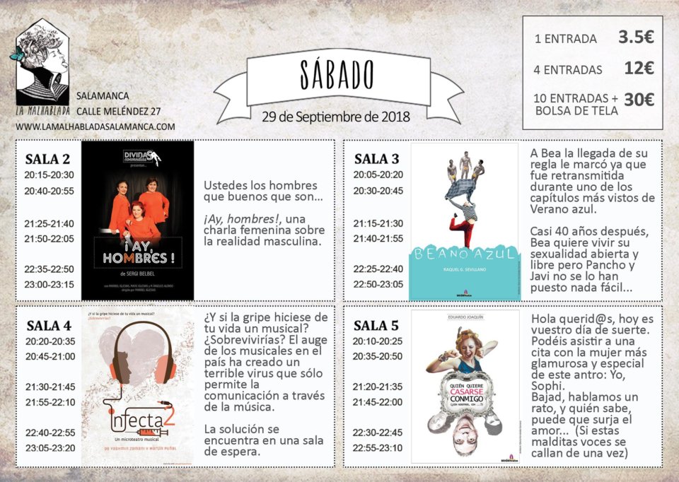 La Malhablada I Festival de Microteatro 29 de septiembre de 2018 Salamanca