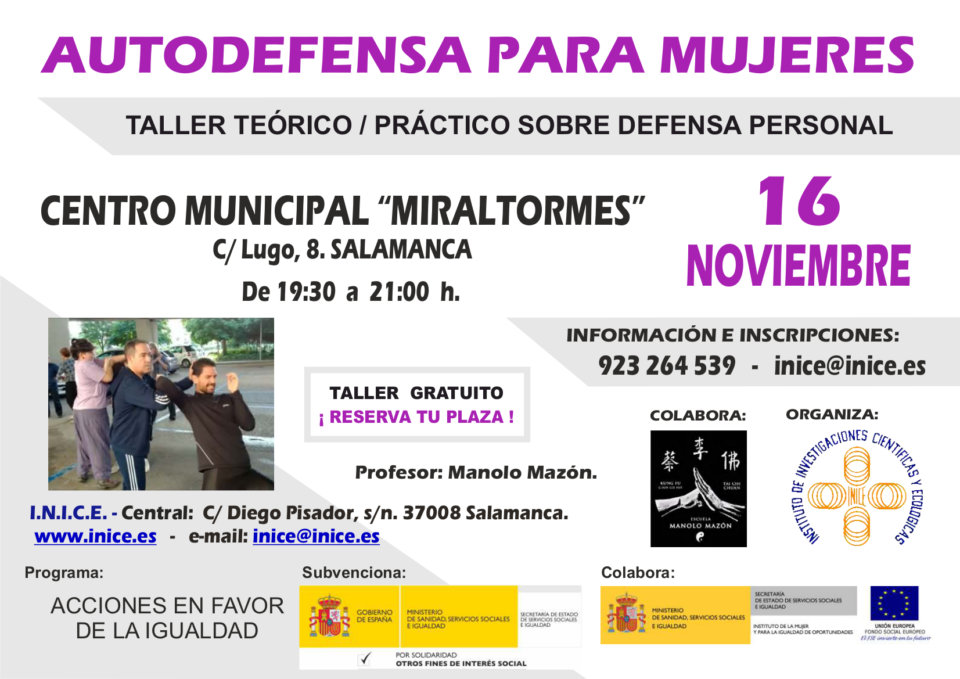 Miraltormes Autodefensa para mujeres Salamanca Noviembre 2018