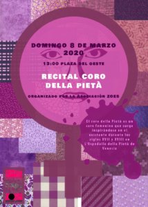 Plaza del Oeste Coro Della Pietà Día Internacional de la Mujer Salamanca Marzo 2020