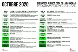 Calendario de Actividades Casa de las Conchas Salamanca Octubre 2020